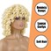 Short Loose Curly Wigs Heat Resistant Fiber Fluffy Weave Curl Afro Synthetic Hair Wig Natural Daily Wigs for Black Women and White Breathable Rose Net Wigs 613 Blonde