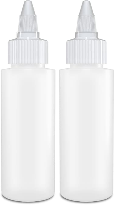 BRIGHTFROMTwist Top Applicator Bottles Squeeze 2 OZ Empty Plastic Bottles Refillable OpenClose Nozzle  Multi Purpose Pack of 2