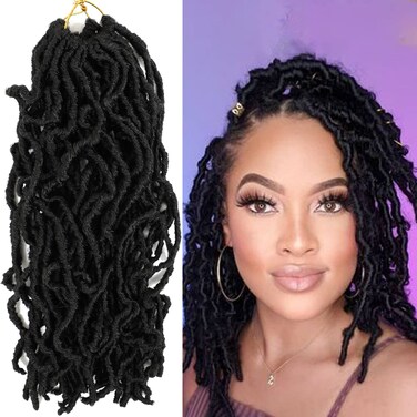 8 Packs Short Faux Locs Crochet Hair 120 Strands 12Inch Soft Locs wavy Dreadlocks Crochet Braids Natural PreLooped Crochet Hair for Black Women 12 Inch Pack of 8 1B