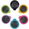 Happy Trees 6 PCS Round Travel Hair Brush with Mirror Folding Pocket Hair Brush Mini Hair Comb with Makeup Mirror for Travel Set of 6 Dark Colours