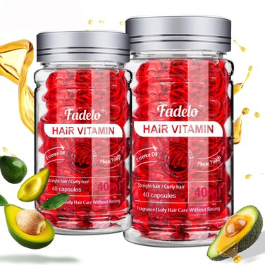 Hair Vitamins Treatment Oil Capsule  No Rinse Essence for Frizzy and Dry Damaged Hair  Rich in Vitamin A C E and ProVitamin B5  Enhanced ArganMacadamiaAvocado Oils