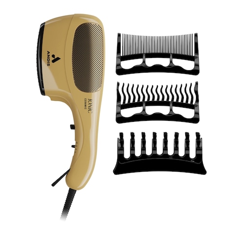 Andis82125 1875Watt Tourmaline Ceramic Ionic Styling Hair Dryer Styling Hair Dryer with Ionic FrizzFree Technology No Heat Damage Lightweight Hairdryer for Normal  Curly Hair  Gold