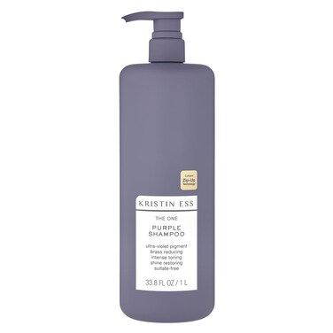 Kristin Ess Hair The One Purple Shampoo  Toning for Blonde Hair Neutralizes Brass  Yellow Tones Sulfate Free 338 fl oz