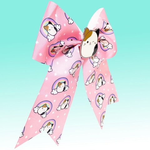 LUV HER Cute Squishmallows Hair Bows For Girls  One Large Squishmallows Printed Hair Bow with a Charm Featuring your Favorite Character  Alligator Clip  Birthday Gift for Girls Ages 3