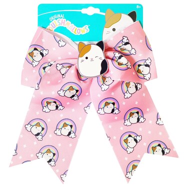 LUV HER Cute Squishmallows Hair Bows For Girls  One Large Squishmallows Printed Hair Bow with a Charm Featuring your Favorite Character  Alligator Clip  Birthday Gift for Girls Ages 3