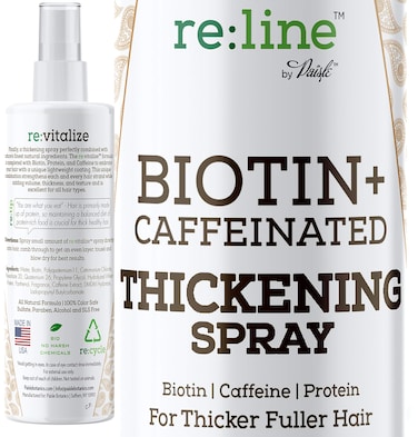 Biotin Hair Thickening Spray for Volume and Growth  NATURAL Volumizer with CAFFEINE for Thicker Fuller Hair in Seconds