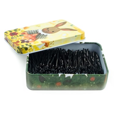 Mini Bobby Pins Black with Cute Case 200 CT 138 Inch Small Hair Bobby Pins for Buns Premium Hair Pins for Kids Girls and Women Great for All Hair Types