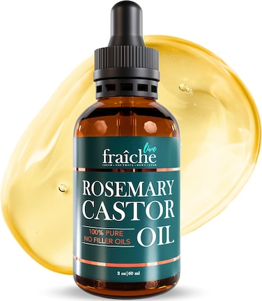 Live Fraiche Rosemary Oil for Hair Growth 2oz with Cold Pressed Castor Oil Natural Hair Growth Oil  Rosemary and Castor Oil for Hair Growth Strengthening Hair Oil for Damaged Hair and Hair Loss