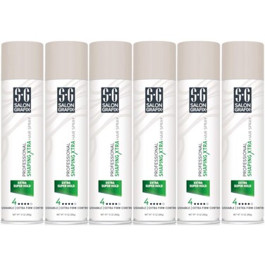 Salon Grafix Profession Shaping Hairspray Extra Super Hold 4 10 Oz Pack of 6