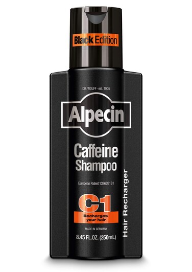 AlpecinCaffeine Shampoo C1 Black Edition Mens Natural Hair Growth Shampoo for Thinning Hair with Niacin Menthol and Castor Oil 845 fl oz