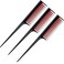 3 Piece Triple Teasing Comb Rat Tail Combs for Women Tool Structure Tease Layers Rattail Comb Rat Tail Comb for Back Combing Root Teasing Adding Volume Evening Styling Black and Red