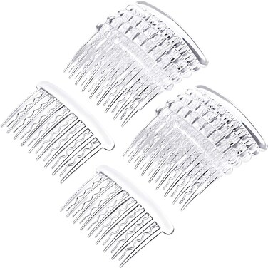 12 Pieces Plastic Teeth Hair Combs Tortoise Side Comb Hair Accessories for Fine Hair Transparent