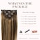 GOO GOO Clip in Hair Extensions Real Human Hair Remy Human Hair Extensions Clip ins for Women Natural Human Hair 16inch 120g 7Pcs 4274 Balayage Chocolate Brown to Caramel Blonde