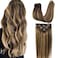 GOO GOO Clip in Hair Extensions Real Human Hair Remy Human Hair Extensions Clip ins for Women Natural Human Hair 16inch 120g 7Pcs 4274 Balayage Chocolate Brown to Caramel Blonde