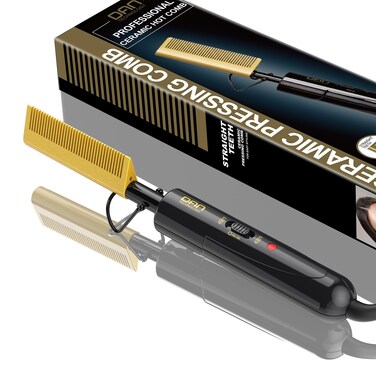 DAN Technology Small Ceramic Hot Comb for Lace Front Wigs  Dual Voltage Fast Heating Straightener for Black Hair and Wigs