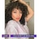 YEAME Curly Wigs for Black Women  Afro Curly Wig with Bangs Natural Black Hair Synthetic Heat Resistant Full Wigs with 1 Wig Comb and 4pcs Wig Caps