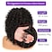 YEAME Curly Wigs for Black Women  Afro Curly Wig with Bangs Natural Black Hair Synthetic Heat Resistant Full Wigs with 1 Wig Comb and 4pcs Wig Caps