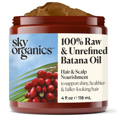 Sky OrganicsRAW  UNREFINED BATANA OIL 100 Pure from Honduras to Support Scalp  Stronger FullerLooking Hair Intensive Hair Conditioning  Hair Repair Mask 4 fl oz Pack of 1