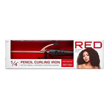 RED 14 Inch Thin Curling Iron Pencil Curling Iron Extra Small Ceramic Coating Barrel Skinny Curling Iron Wand for Long  Short Hair