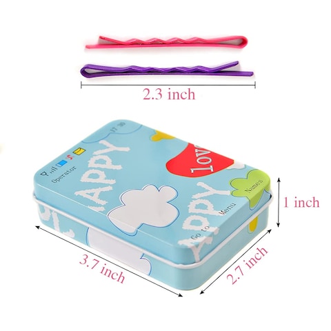 100 PCS Bobby PinsColorful Hair Pins with Cute BoxMetal Bobby Pins for Thick HairGreat for All Hair Types Hair Pins for Girls Women 216 Inchmulticolor