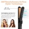 Flat Iron Hair Straightener and Curler 2 in1  360 Airflow Styler Curling Iron with 80 Ionic Cooling Air Vents 5 Adjustable Temperature Settings 15s Fast Heating  Dual Voltage