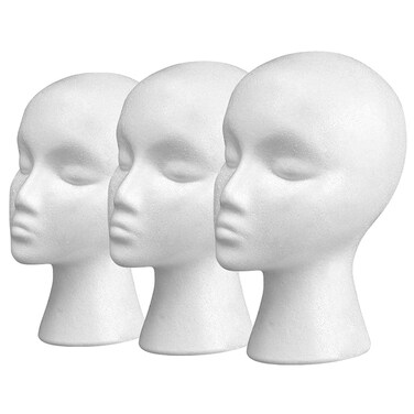 11 3 Pcs Wig Head  Tall Female Foam Mannequin Wig Stand and Holder for Style Model And Display Hair Hats and Hairpieces Mask  for Home Salon and Travel