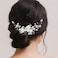 Casdre Flower Bride Wedding Hair Vine Pearl Bridal Headpiece Leaf Hair Accessories Hair Piece for Women and Girls A Silver