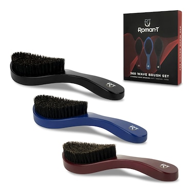 Mens 360 Wave Brush Set  Three Handle Brushes for 360 Waves Soft Medium  Hard  Grooming Gift Set