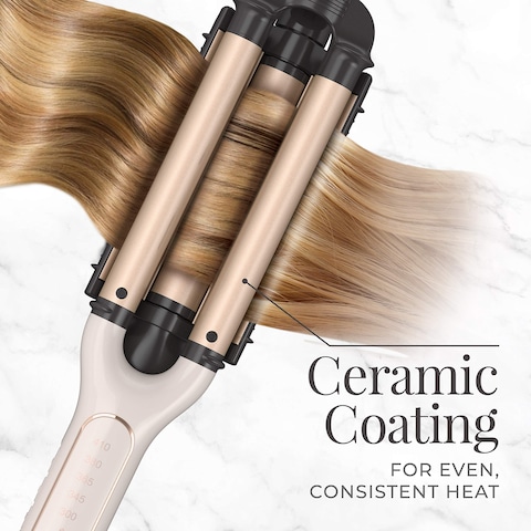 Remington4 In 1 Adjustable Hair Waver With Pure Precision Technology Deep Waver for Multiple Styles Cream 1 Count