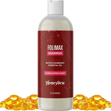 Folimax Biotin Shampoo for Thinning Hair  Thickening Shampoo with Biotin Zinc and Rosemary Oil for Hair Growth  Vegan Sulfate and Paraben Free Volumizing Shampoo for Fine Hair Sandalwood Scent