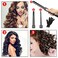 iMissiu Tourmaline 3 in 1 Curling Wand Set with 3 Interchangeable Curling Iron Ceramic Barrels with Heat Resistant Glove  Black