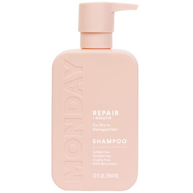 MONDAY HAIRCARE Repair Shampoo 12oz for Dry to Damaged Hair Made with Keratin Coconut Oil Shea Butter and Vitamin E 350ml