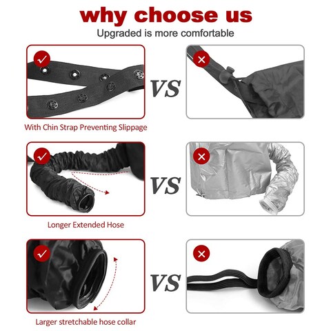 Bonnet Hood Hairdryer Attachment  Upgraded Hair Dryer Bonnet with Chin Strap and Longer Extended Hose More Easy to Enjoy Styling Curling and Hair Deep Conditioning Free Carrying Case Hooded Dryer