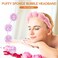 DOMMAREHeadband For Washing Face Bubble Skincare Spa Headbands For Women Wristband Set Makeup Hairband Teen Girl Gifts Terry Cloth Puffy Get Ready Hair AccessoryPink