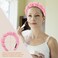 DOMMAREHeadband For Washing Face Bubble Skincare Spa Headbands For Women Wristband Set Makeup Hairband Teen Girl Gifts Terry Cloth Puffy Get Ready Hair AccessoryPink