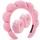 DOMMAREHeadband For Washing Face Bubble Skincare Spa Headbands For Women Wristband Set Makeup Hairband Teen Girl Gifts Terry Cloth Puffy Get Ready Hair AccessoryPink