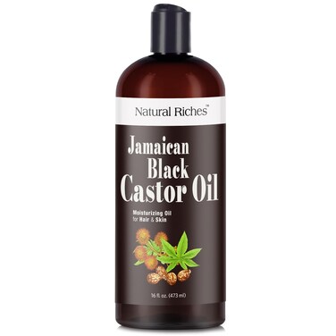 Natural Riches Jamaican Black Castor Oil Pure Organic Cold Pressed for Hair Growth Skin Care for Dry Skin Conditioning Eyebrows Eyelashes Scalp and Nail Moisturizes  Repairs 16floz