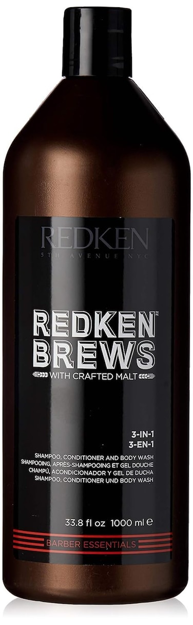 Redken Brews3IN1 Mens Shampoo Conditioner and Body Wash  MultiPurpose Hair  Body Cleanser for Men  Moisturizes  Strengthens  AllInOne Soap