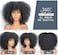 RunM Short Curly Afro Wig With Bangs for Black Women Kinky Curly Hair Wig Afro Synthetic Full WigsBlack