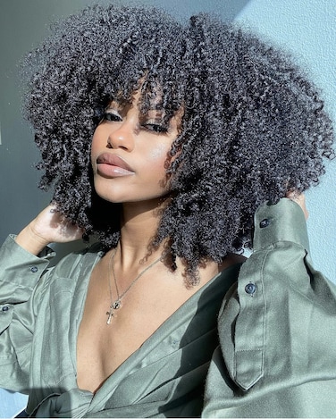 RunM Short Curly Afro Wig With Bangs for Black Women Kinky Curly Hair Wig Afro Synthetic Full WigsBlack