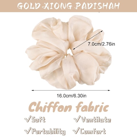 Oversized Scrunchies Jumbo Organza Scrunchies Large Chiffon Scrunchies No Damage Giant Scrunchies for Sleeping Big Hair Scrunchies for Women6PCSStyle1