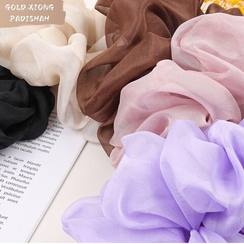 Oversized Scrunchies Jumbo Organza Scrunchies Large Chiffon Scrunchies No Damage Giant Scrunchies for Sleeping Big Hair Scrunchies for Women6PCSStyle1
