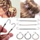 YBB36 Pcs Ponytail Hooks Hair Clips Elastic Hair Ties Ponytail Holders for Women Hair Styling Black Brown and Gold