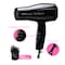 1875 Ceramic Hair Dryer Powerful Fast Drying MultiSetting with Comb Attachment Additional Detangler Included Slide Bar Switch Compact for Home  Travel Black