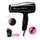 1875 Ceramic Hair Dryer Powerful Fast Drying MultiSetting with Comb Attachment Additional Detangler Included Slide Bar Switch Compact for Home  Travel Black