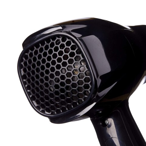 1875 Ceramic Hair Dryer Powerful Fast Drying MultiSetting with Comb Attachment Additional Detangler Included Slide Bar Switch Compact for Home  Travel Black