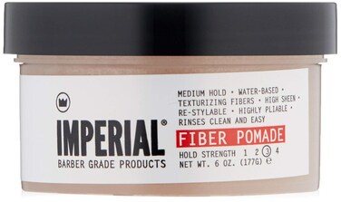 Imperial Barber Fiber Pomade  Medium Hold WaterBased High Sheen Formula with Texturizing Fibers 6 oz for Mens Hair Styling