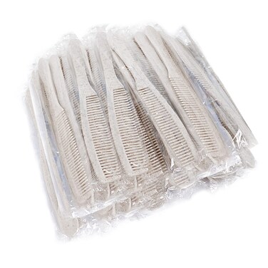 Disposable Combs Bulk Individually Wrapped Combs for Hotel Airbnb Homeless Pack of 50 Wheat Straw Combs