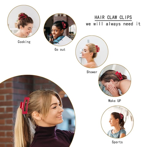 Hair Claw Clips for Women and Girls4PCS Large Medium and Small Fit Thin Hair and Thick HairStrong Hold Jaw Clips for Femal Hair Styling Accessories