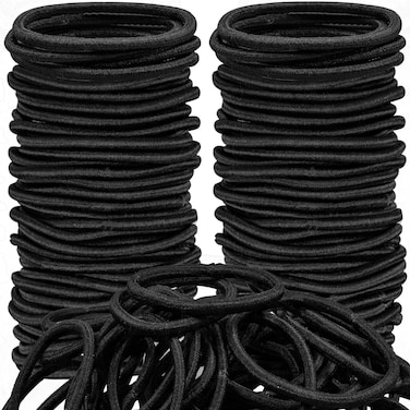 150 PCS Hair Ties Ponytail Holders 4MM Black Hair Ties for Thick Hair Premium Elastic Hair Ties Bulk Hair Elastics Hair Tie for Women Men Girls
